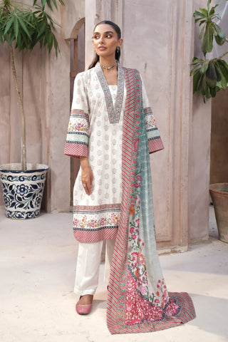 Manto Women's Ready to Wear White Lawn Long shirt with Urdu Calligraphy