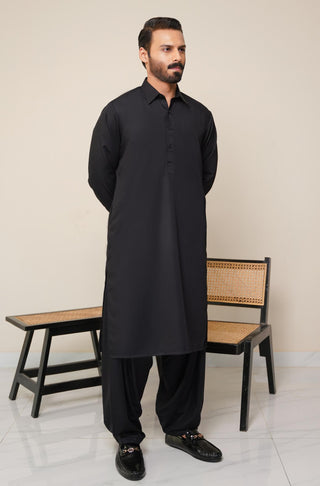 Classic Kameez Shalwar - Jet Black (Men)