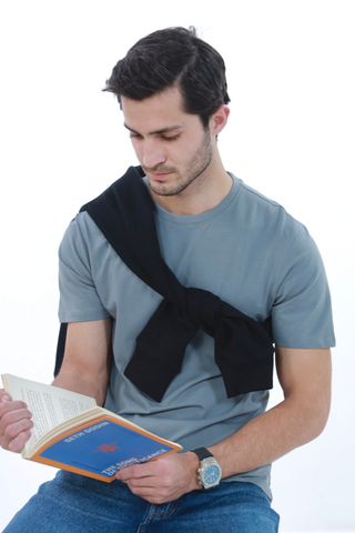 Smart Fit Tee, made from Durable COTRA® in grey colour.