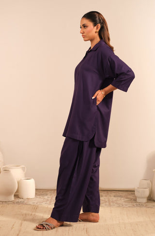 Raya Co-ord Set - Deep Purple