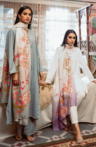 Gulnaar (Fruit Flora) - Soft Lilac Shawl