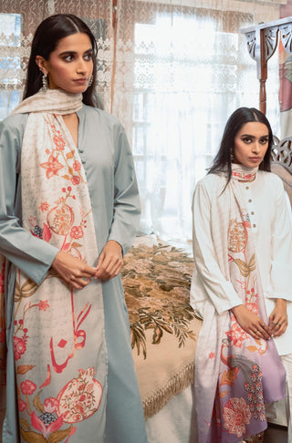 Gulnaar (Fruit Flora) - Soft Lilac Shawl