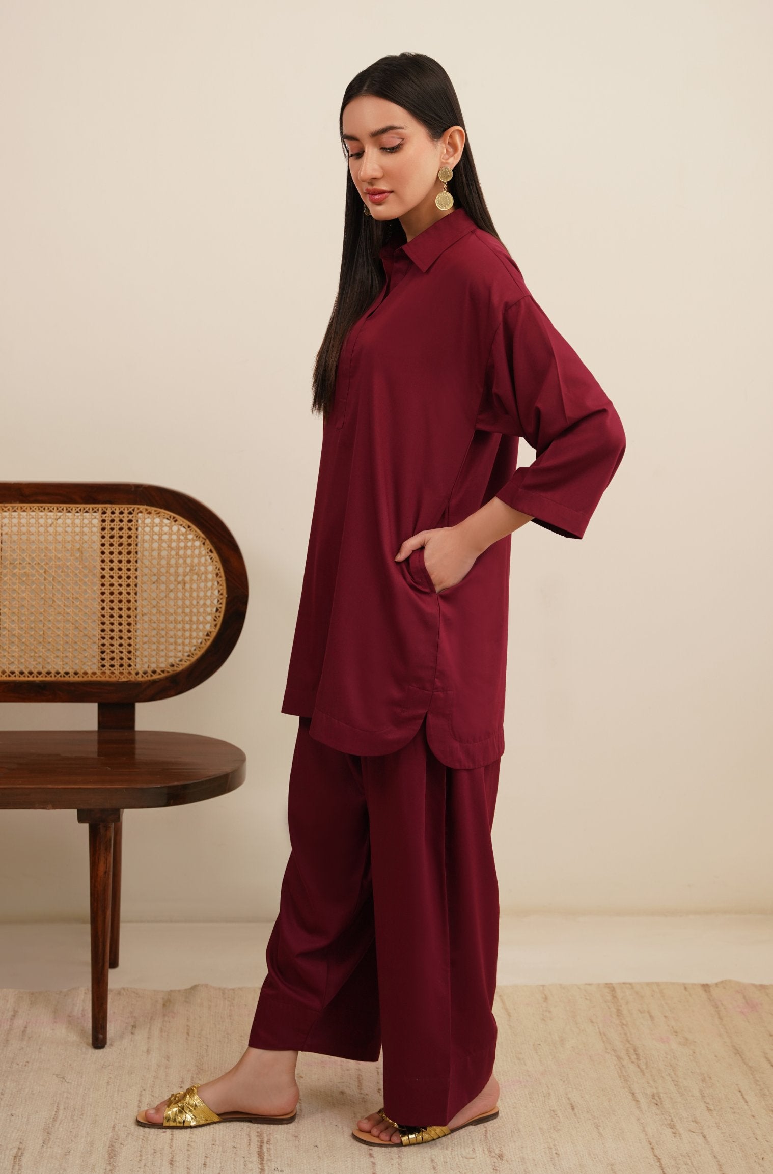 Raya Co-ord Set Ruby Red - Main Image