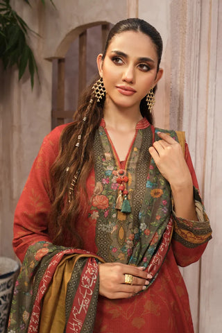 Manto Women's Ready to Wear Orange Zinnia Co-ord Set with Urdu Calligraphy