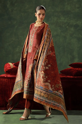 Lalarukh (Bloom faced) - Velvet Shawl