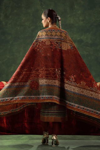 Lalarukh (Bloom faced) - Velvet Shawl