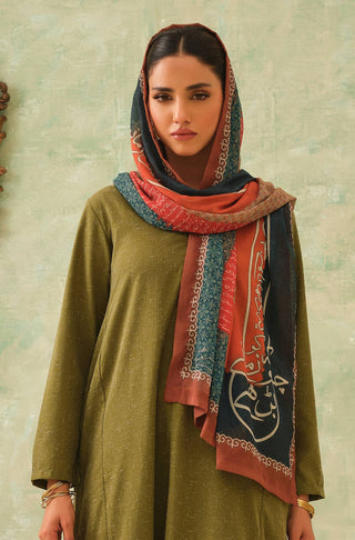 Umeed (Hope) - Orange & Teal Scarf