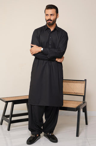 Classic Kameez Shalwar - Jet Black (Men)
