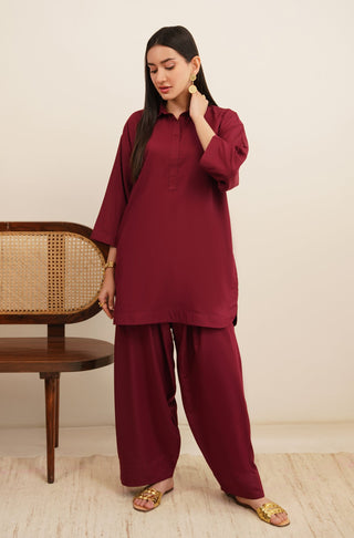 Raya Co-ord Set - Ruby Red