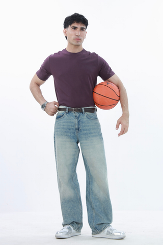 Smart Fit Tee, made from Durable COTRA® in purple colour.