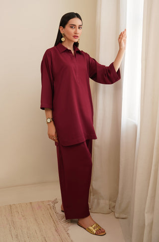 Raya Co-ord Set - Ruby Red