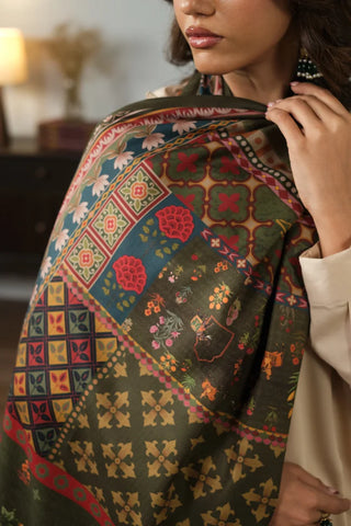 Gulposh (Covered in Flowers) - Green Shawl