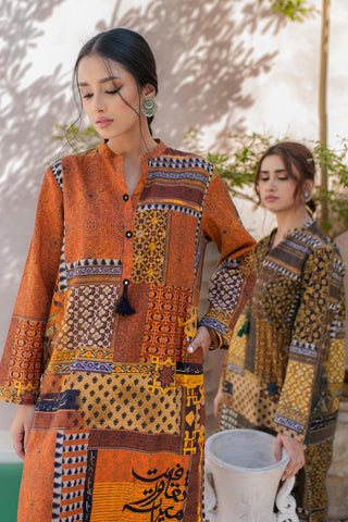 Saqafat (Culture) - Rust & Orange Shirt