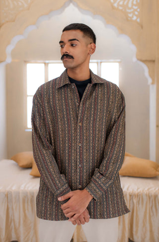 Kaavish (Efforts) - Green & Brown Overshirt