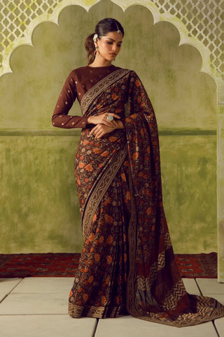 Khoobsurat (Breathtaking) - Maroon Saree