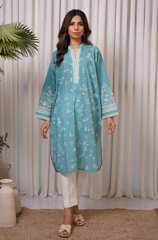Shopmanto, wear manto, manto clothing brand, manto pakistan, ladies clothing brand, urdu calligraphy clothing, wear manto urdu calligraphy one piece lawn sea blue sukoon kurta for women, urdu kurta lawn collection, women lawn kurta
