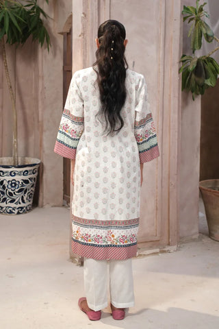 Manto Women's Ready to Wear White Lawn Long shirt with Urdu Calligraphy