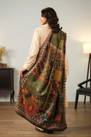 Gulposh (Covered in Flowers) - Green Shawl