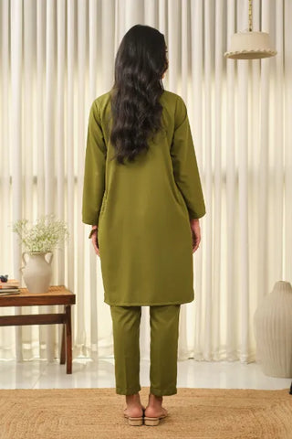 Lucknow Set - Olive Green