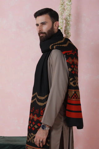Aghaaz (Genesis) - Black Weaved Shawl