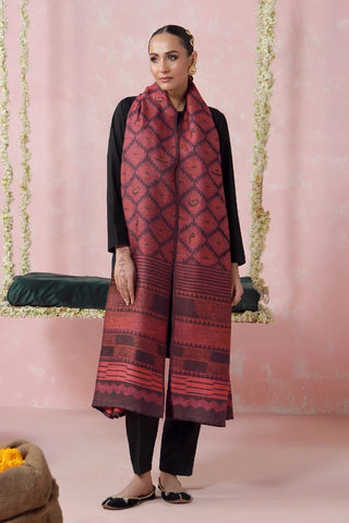 Parwana (Yearner) - Maroon Weaved Shawl