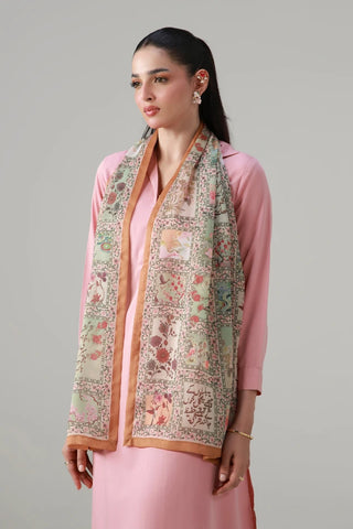 premium crinkle silk scarf featuring the words of Hafeez Jalandhari