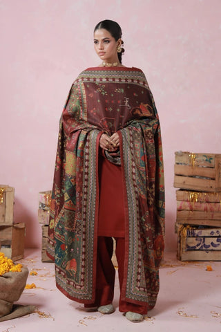 Gulposh (Covered in Flowers) - Maroon Shawl
