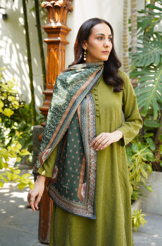Musafir (Traveler) - Bottle Green	Stole