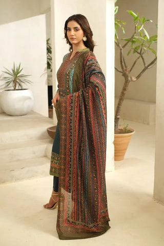 Manto Women's Printed Green Dupatta with Urdu Calligraphy