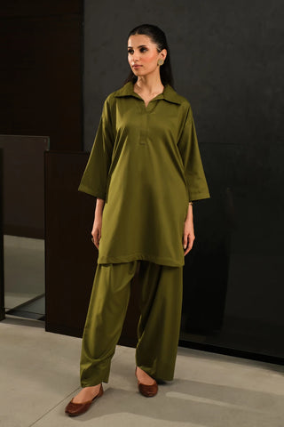 Raya Co-ord Set - Olive Green