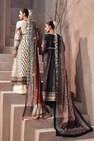Gulraiz (Floral Rain) - Rust Dupatta