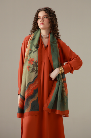 Gul-e-Lala (Tulip) - Scarf