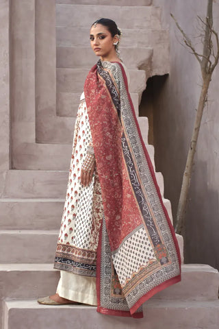 Gulraiz (Floral Rain) - Rust Dupatta