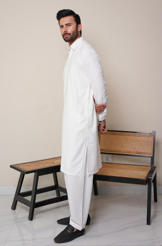 Classic Kameez Shalwar - Cloud White (Men)
