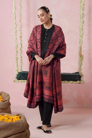 Parwana (Yearner) - Maroon Weaved Shawl