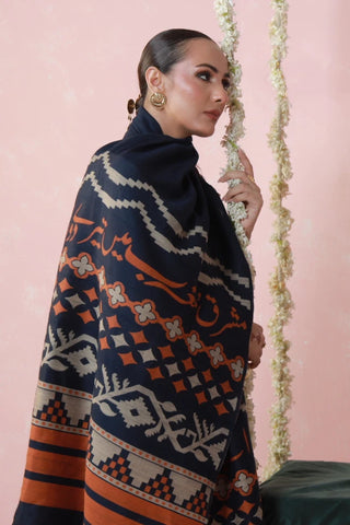 Aghaaz (Genesis) - Blue Weaved Shawl