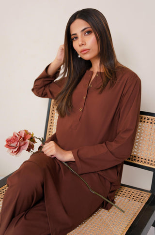 Lucknow Set - Cocoa Brown