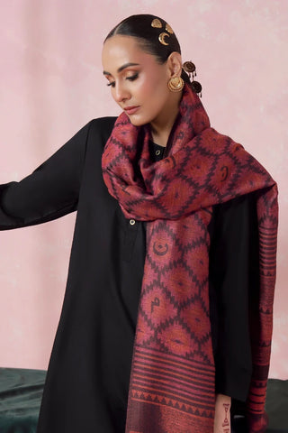 Parwana (Yearner) - Maroon Weaved Shawl