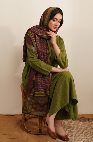 Taqdeer (Destiny) Stole - Shades of Leaves