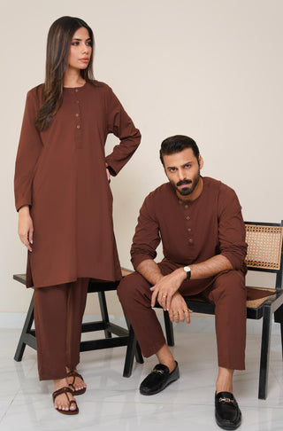Lucknow Set - Cocoa Brown