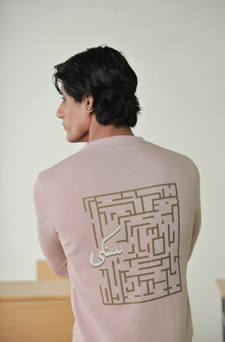 Manto's Unisex Premium Fleece Pink Sanki Sweatshirt Featuring Urdu Sanki Motif at the back
