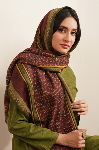 Taqdeer (Destiny) Stole - Shades of Leaves