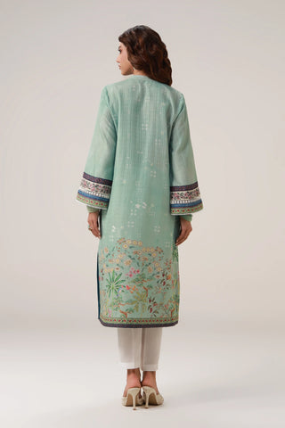 Green color 2-piece set in summer fabric