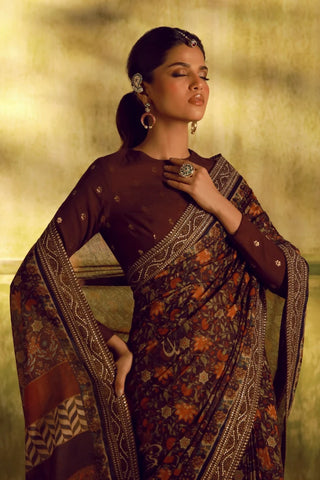 Khoobsurat (Breathtaking) - Maroon Saree