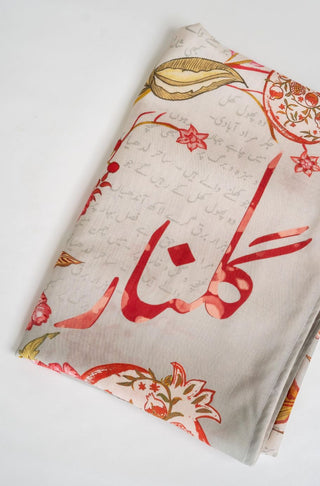 Gulnaar (Fruit Flora) - Sage Grey Shawl
