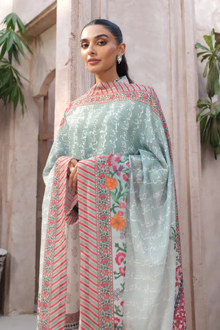 Manto Women's Printed White & Pink Dupatta with Urdu Calligraphy