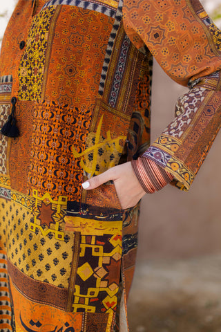 Saqafat (Culture) - Rust & Orange Shirt