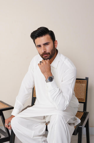 Classic Kameez Shalwar - Cloud White (Men)