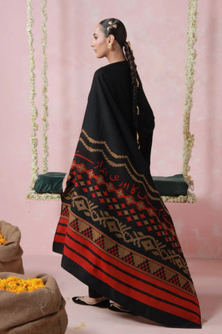Aghaaz (Genesis) - Black Weaved Shawl