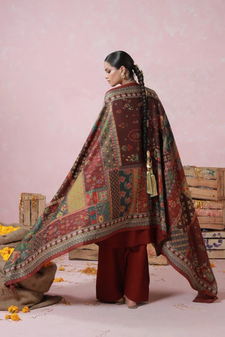 Gulposh (Covered in Flowers) - Maroon Shawl